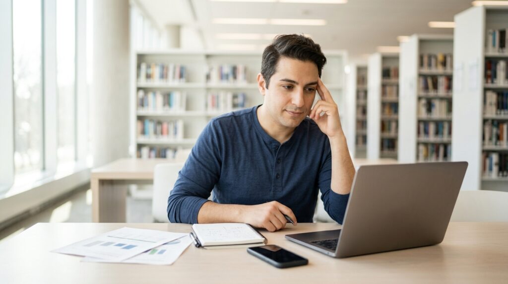 homme bibliotheque compare apprend